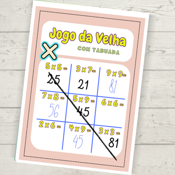 JOGO DA VELHA COM TABUADA